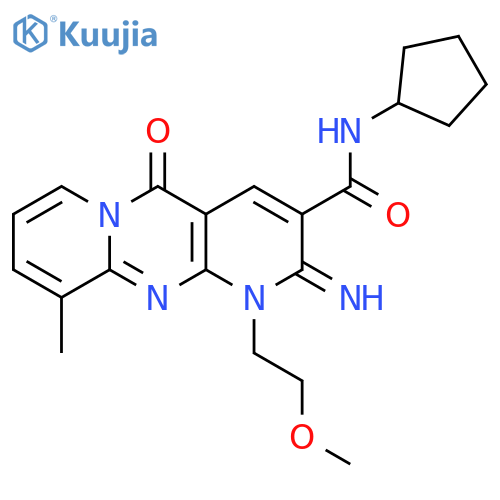 N-cyclopentyl-6-imino-7-(2-methoxyethyl)-11-methyl-2-oxo-1,7,9-triazatricyclo8.4.0.0^{3,8}tetradeca-3(8),4,9,11,13-pentaene-5-carboxamide structure