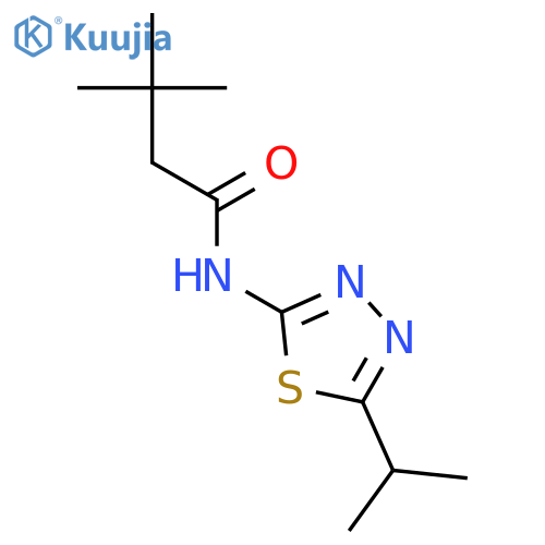 3,3-dimethyl-N-[5-(propan-2-yl)-1,3,4-thiadiazol-2-yl]butanamide structure