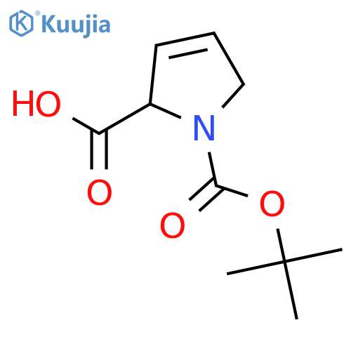 1-(tert-Butoxycarbonyl)-2,5-dihydro-1H-pyrrole-2-carboxylic acid structure