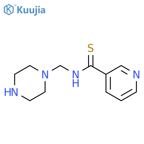 3-Pyridinecarbothioamide, N-(1-piperazinylmethyl)- structure