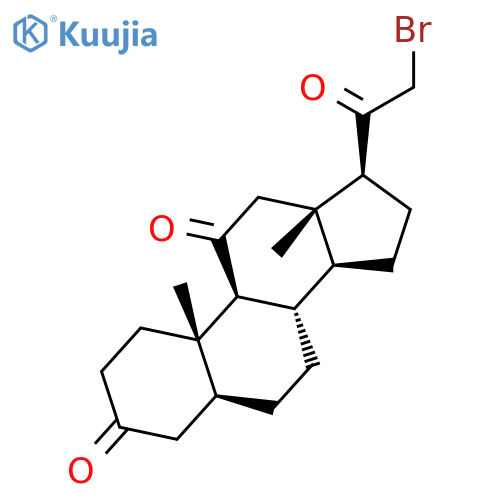 Pregnane-3,11,20-trione, 21-bromo-, (5a)- structure