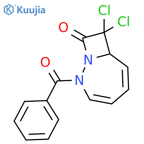1,2-Diazabicyclo[5.2.0]nona-3,5-dien-9-one, 2-benzoyl-8,8-dichloro- structure