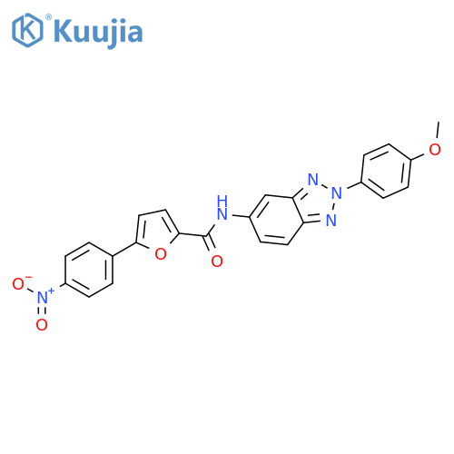 N-[2-(4-methoxyphenyl)-2H-benzotriazol-5-yl]-5-(4-nitrophenyl)furan-2-carboxamide structure