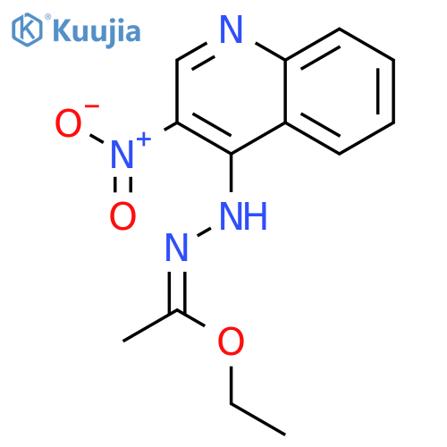 Ethanehydrazonic acid, N-(3-nitro-4-quinolinyl)-, ethyl ester structure