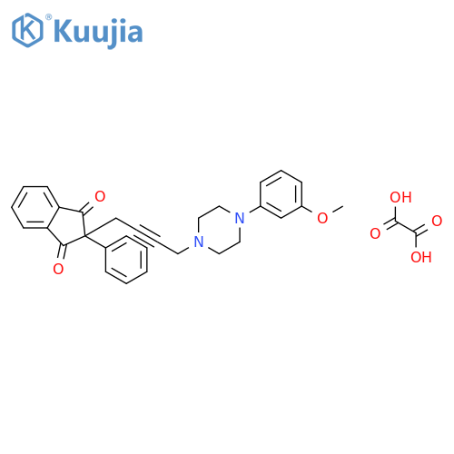 2-{4-[4-(3-methoxyphenyl)piperazin-1-yl]but-2-yn-1-yl}-2-phenyl-1H-indene-1,3(2H)-dione ethanedioate structure