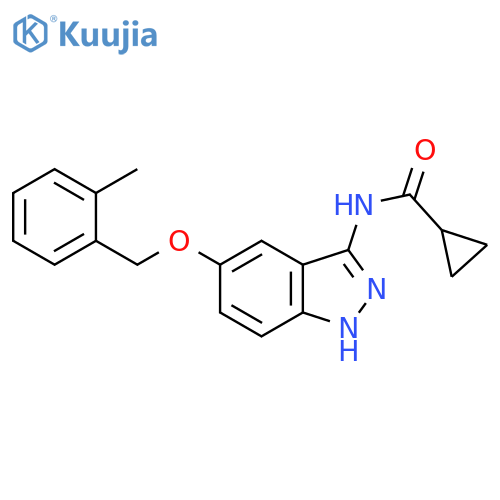 Cyclopropanecarboxamide,N-[5-[(2-methylphenyl)methoxy]-1H-indazol-3-yl]- structure