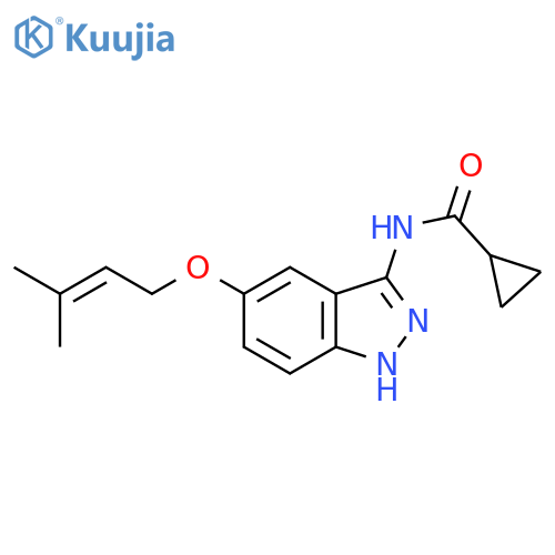 Cyclopropanecarboxamide,N-[5-[(3-methyl-2-butenyl)oxy]-1H-indazol-3-yl]- structure