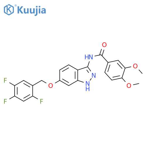 Benzamide,3,4-dimethoxy-N-[6-[(2,4,5-trifluorophenyl)methoxy]-1H-indazol-3-yl]- structure