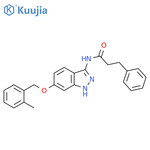 Benzenepropanamide,N-[6-[(2-methylphenyl)methoxy]-1H-indazol-3-yl]- structure