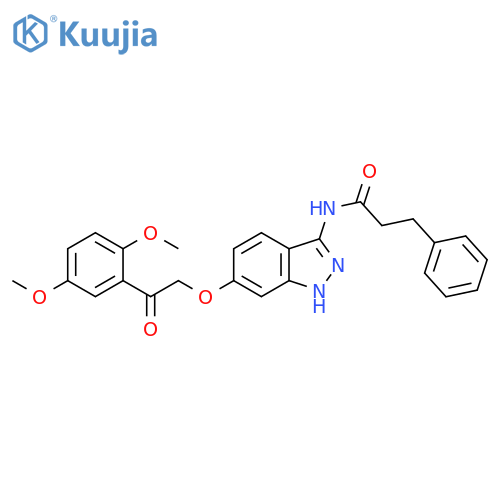 Benzenepropanamide,N-[6-[2-(2,5-dimethoxyphenyl)-2-oxoethoxy]-1H-indazol-3-yl]- structure