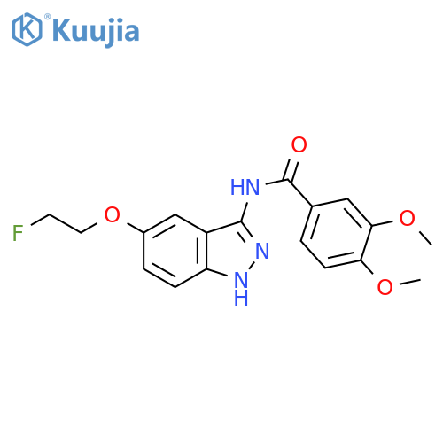 Benzamide, N-[5-(2-fluoroethoxy)-1H-indazol-3-yl]-3,4-dimethoxy- structure