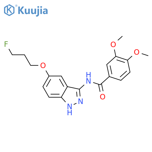 Benzamide, N-[5-(3-fluoropropoxy)-1H-indazol-3-yl]-3,4-dimethoxy- structure