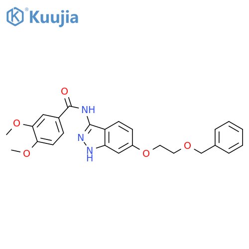 Benzamide,3,4-dimethoxy-N-[6-[2-(phenylmethoxy)ethoxy]-1H-indazol-3-yl]- structure