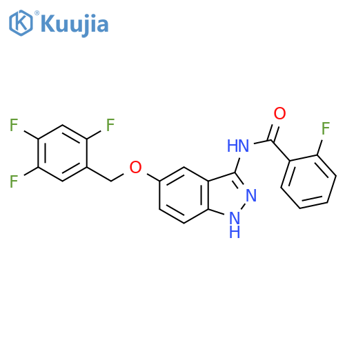 Benzamide,2-fluoro-N-[5-[(2,4,5-trifluorophenyl)methoxy]-1H-indazol-3-yl]- structure