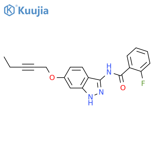 Benzamide, 2-fluoro-N-[6-(2-pentynyloxy)-1H-indazol-3-yl]- structure