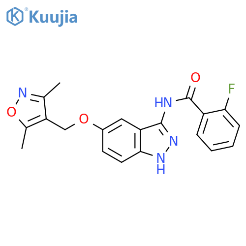 Benzamide,N-[5-[(3,5-dimethyl-4-isoxazolyl)methoxy]-1H-indazol-3-yl]-2-fluoro- structure