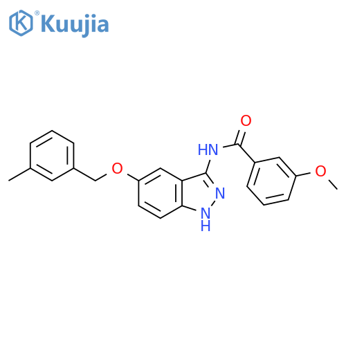 Benzamide,3-methoxy-N-[5-[(3-methylphenyl)methoxy]-1H-indazol-3-yl]- structure