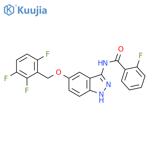 Benzamide,2-fluoro-N-[5-[(2,3,6-trifluorophenyl)methoxy]-1H-indazol-3-yl]- structure
