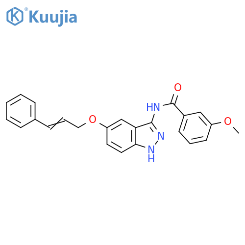 Benzamide,3-methoxy-N-[5-[(3-phenyl-2-propenyl)oxy]-1H-indazol-3-yl]- structure