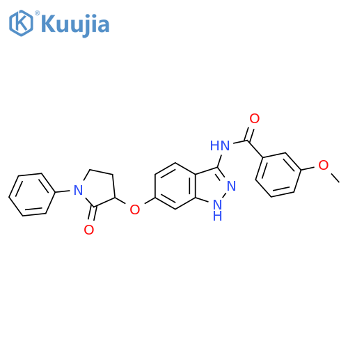Benzamide,3-methoxy-N-[6-[(2-oxo-1-phenyl-3-pyrrolidinyl)oxy]-1H-indazol-3-yl]- structure