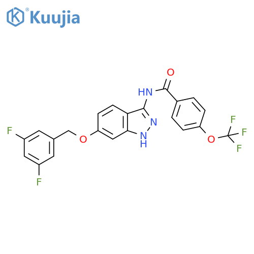 Benzamide,N-[6-[(3,5-difluorophenyl)methoxy]-1H-indazol-3-yl]-4-(trifluoromethoxy)- structure