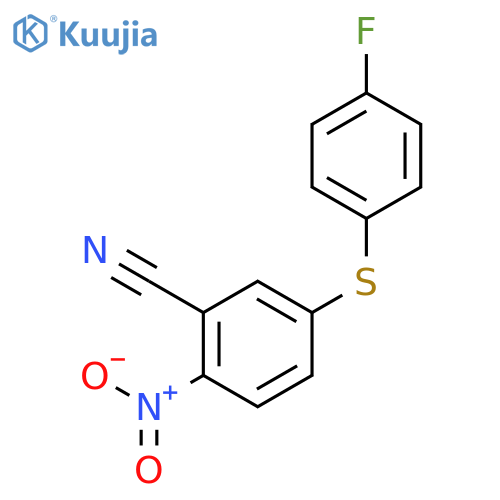 BENZONITRILE, 5-[(4-FLUOROPHENYL)THIO]-2-NITRO- structure