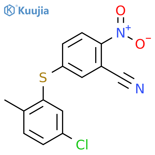BENZONITRILE, 5-[(5-CHLORO-2-METHYLPHENYL)THIO]-2-NITRO- structure