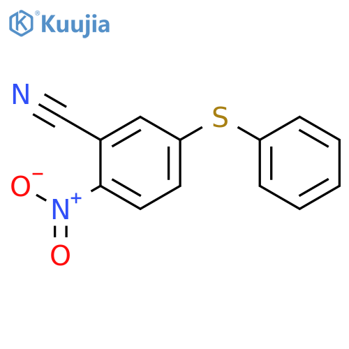 Benzonitrile, 2-nitro-5-(phenylthio)- structure