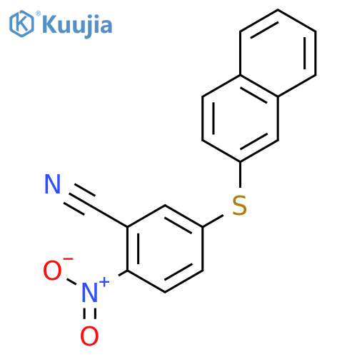 Benzonitrile, 5-(2-naphthalenylthio)-2-nitro- structure
