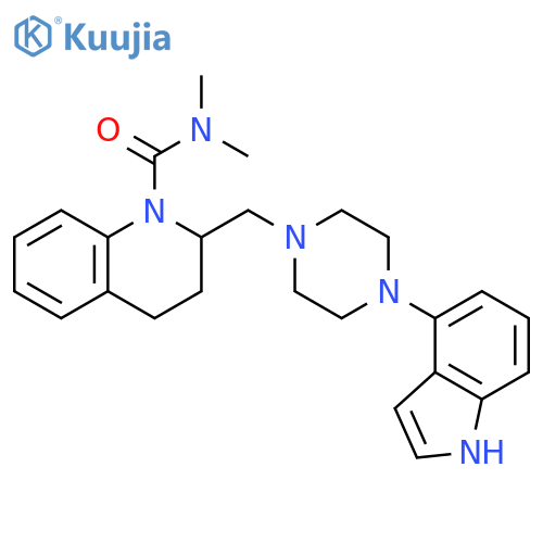 1(2H)-Quinolinecarboxamide,3,4-dihydro-2-[[4-(1H-indol-4-yl)-1-piperazinyl]methyl]-N,N-dimethyl- structure