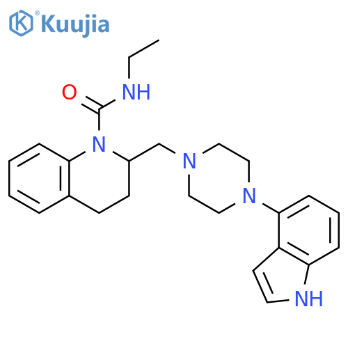 1(2H)-Quinolinecarboxamide,N-ethyl-3,4-dihydro-2-[[4-(1H-indol-4-yl)-1-piperazinyl]methyl]- structure