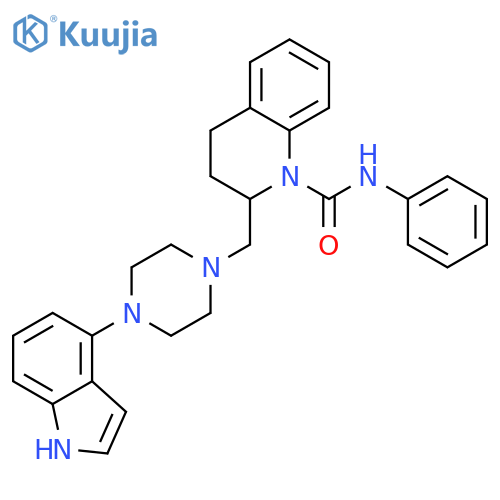 1(2H)-Quinolinecarboxamide,3,4-dihydro-2-[[4-(1H-indol-4-yl)-1-piperazinyl]methyl]-N-phenyl- structure
