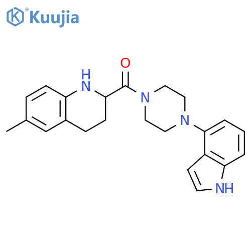 Piperazine,1-(1H-indol-4-yl)-4-[(1,2,3,4-tetrahydro-6-methyl-2-quinolinyl)carbonyl]- structure