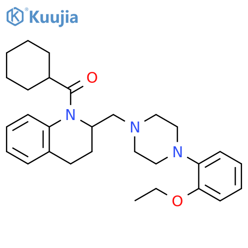 Quinoline,1-(cyclohexylcarbonyl)-2-[[4-(2-ethoxyphenyl)-1-piperazinyl]methyl]-1,2,3,4-tetrahydro- structure