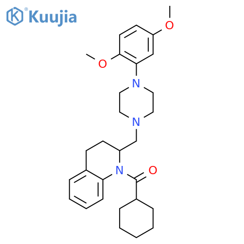 Quinoline,1-(cyclohexylcarbonyl)-2-[[4-(2,5-dimethoxyphenyl)-1-piperazinyl]methyl]-1,2,3,4-tetrahydro- structure