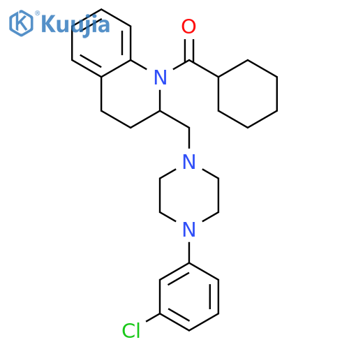 Quinoline,2-[[4-(3-chlorophenyl)-1-piperazinyl]methyl]-1-(cyclohexylcarbonyl)-1,2,3,4-tetrahydro- structure