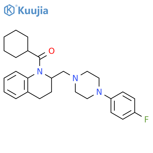 Quinoline,1-(cyclohexylcarbonyl)-2-[[4-(4-fluorophenyl)-1-piperazinyl]methyl]-1,2,3,4-tetrahydro- structure