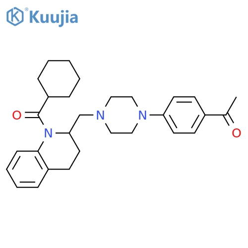 Quinoline,2-[[4-(4-acetylphenyl)-1-piperazinyl]methyl]-1-(cyclohexylcarbonyl)-1,2,3,4-tetrahydro- structure