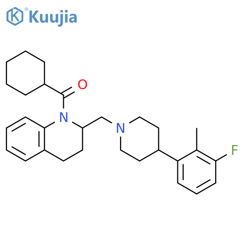 Quinoline,1-(cyclohexylcarbonyl)-2-[[4-(3-fluoro-2-methylphenyl)-1-piperidinyl]methyl]-1,2,3,4-tetrahydro- structure