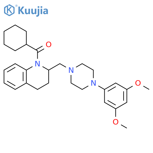 Quinoline,1-(cyclohexylcarbonyl)-2-[[4-(3,5-dimethoxyphenyl)-1-piperazinyl]methyl]-1,2,3,4-tetrahydro- structure