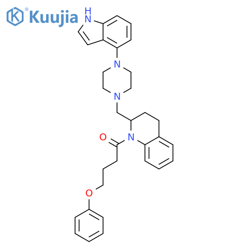 Quinoline,1,2,3,4-tetrahydro-2-[[4-(1H-indol-4-yl)-1-piperazinyl]methyl]-1-(1-oxo-4-phenoxybutyl)- structure
