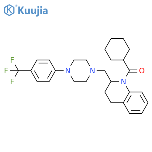 Quinoline,1-(cyclohexylcarbonyl)-1,2,3,4-tetrahydro-2-[[4-[4-(trifluoromethyl)phenyl]-1-piperazinyl]methyl]- structure