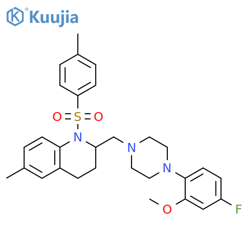 Quinoline,2-[[4-(4-fluoro-2-methoxyphenyl)-1-piperazinyl]methyl]-1,2,3,4-tetrahydro-6-methyl-1-[(4-methylphenyl)sulfonyl]- structure