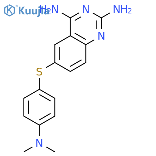 6-[4-(dimethylamino)phenyl]sulfanylquinazoline-2,4-diamine structure