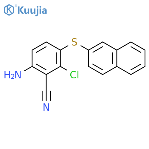 BENZONITRILE, 6-AMINO-2-CHLORO-3-(2-NAPHTHALENYLTHIO)- structure