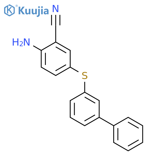 BENZONITRILE, 2-AMINO-5-([1,1'-BIPHENYL]-3-YLTHIO)- structure