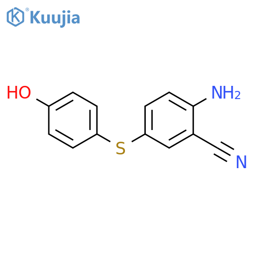 Benzonitrile, 2-amino-5-[(4-hydroxyphenyl)thio]- structure