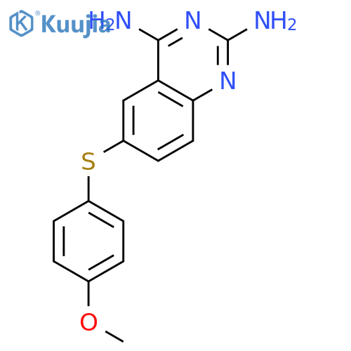 2,4-QUINAZOLINEDIAMINE, 6-[(4-METHOXYPHENYL)THIO]- structure