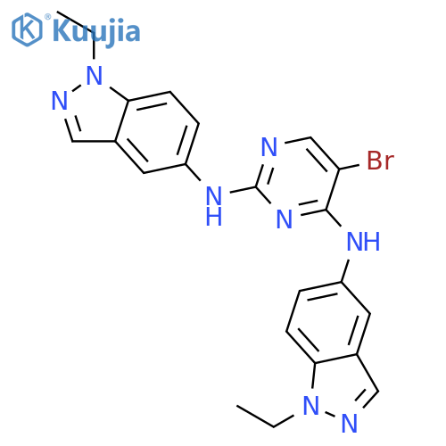 2,4-Pyrimidinediamine, 5-bromo-N,N'-bis(1-ethyl-1H-indazol-5-yl)- structure