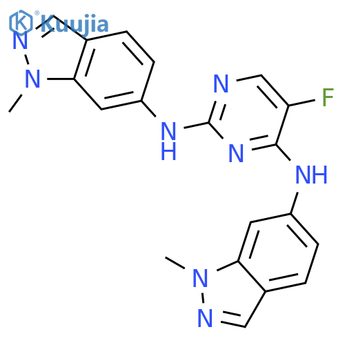 2,4-PYRIMIDINEDIAMINE, 5-FLUORO-N,N'-BIS(1-METHYL-1H-INDAZOL-6-YL)- structure